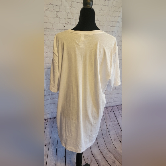 Bella Canvas White Short Sleeve Tee with Red & Blue North Carolina Graphic - Picture 2 of 3